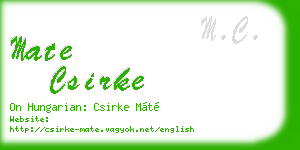 mate csirke business card