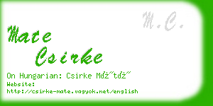 mate csirke business card